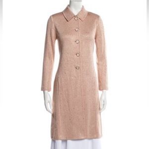 ST. JOHN EVENING STUNNING PINK COAT SZ 4 DESIGNER CRYSTALS JACKET SWEATER $1800